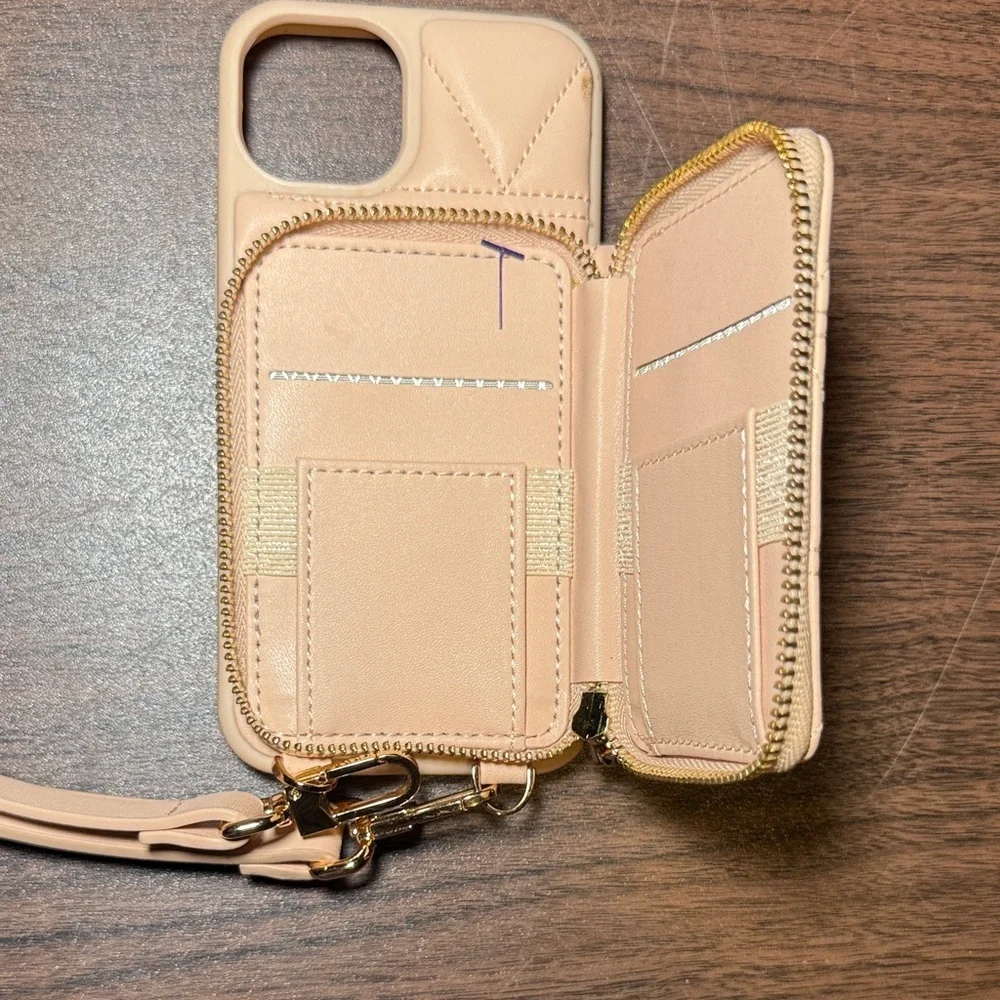 NEW! iPhone 2 Crossbody Zip Quilted Wallet Phone Case with Strap